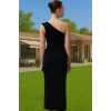 Asimetrik Yaka Maxi Örme Elbise Poliamid Karışımlı Yazlık Modern Stil Özel Tasarım Mükemmel Uyum