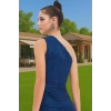 Asimetrik Yaka Tek Omuz Bodycon Mini Örme Elbise Polyester Metalik Mezuniyet Dayanıklı Malzeme
