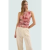 Astarlı Büzgü Detaylı Polyester Örme Bluz Günlük Şıklık Zarifane Tasarım Seçkin Malzeme