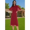 Astarlı Şifon Elbise A Kesim Midi Boy Polyester Yazlık Premium Kalite Özenle Seçilmiş Premium Kalite