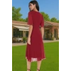 Astarlı Şifon Elbise A Kesim Midi Boy Polyester Yazlık Premium Kalite Özenle Seçilmiş Premium Kalite