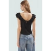 Basic Bluz Örme Kumaş Fitted Kalıp Kolsuz Havuz Yaka Konforlu Kesim Mükemmel Uyum