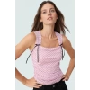 Basic Crop Bluz Örme Tül Kumaş Kare Yaka Günlük Stil Modern Konforlu Kesim Seçkin Malzeme