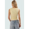 Basic Crop Bluz Örme Tül Kumaş Kare Yaka Günlük Stil Modern Konforlu Kesim Seçkin Malzeme