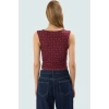 Basic Crop Bluz Örme Tül Kumaş Kare Yaka Günlük Stil Modern Konforlu Kesim Seçkin Malzeme