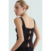 Basic Fitted Bluz Nefes Alan Dokuma Kumaş Kayık Yaka Kaliteli İşçilik Yüksek Kalite