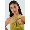 Basic Kolsuz Örme Bluz V Yaka Fitted Kalıp Günlük Kullanım Profesyonel Görünüm
