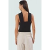 Basic Kolsuz Örme Bluz V Yaka Fitted Kalıp Günlük Kullanım Profesyonel Görünüm