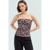 Basic Straplez Bluz %88 Polyester %12 Elastan Renk Yazlık Günlük Kullanım İçin