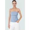Basic Straplez Bluz %88 Polyester %12 Elastan Renk Yazlık Günlük Kullanım İçin