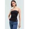 Basic Straplez Kolsuz Bluz %95 Pamuk Örme Kumaş Fitted Uzun Ömürlü Trend Tasarım