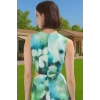 Batik Desenli Maxi Elbise A Line Kalıp Polyester Kumaş Yazlık Elbise Uzun Ömürlü Yüksek Kalite