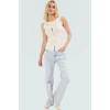 Bisiklet Yaka Fitilli Kaşkorse Bluz Pamuklu Yazlık Günlük Profesyonel Görünüm Modern Stil