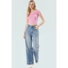 Bisiklet Yaka Fitted Crop Örme Bluz Viskon Ribana Yazlık Profesyonel Görünüm Özel Tasarım