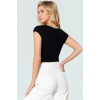 Bisiklet Yaka Fitted Crop Örme Bluz Viskon Ribana Yazlık Profesyonel Görünüm Özel Tasarım