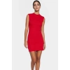 Bisiklet Yaka Kolsuz Mini Elbise Bodycon Kalıp Örme Kumaş Dayanıklı Malzeme Trend Tasarım