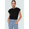 Bisiklet Yaka Kolsuz Örme Bluz Crop Fit Yazlık Günlük Zarifane Tasarım Dayanıklı Malzeme