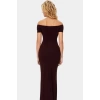 Bodycon Maxi Elbise Carmen Yaka Kısa Kollu Örme Kumaş Yazlık Rahat Ve Şık