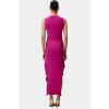 Bodycon Maxi Elbise Esnek Fırfırlı Kayık Yaka Yazlık Seçkin Malzeme Trend Tasarım