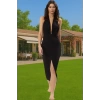 Bodycon Maxi Örme Elbise V Yaka Plaj Elbisesi Yaz Koleksiyonu Rahat Kullanım Dayanıklı Malzeme