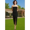 Bodycon Midi Abiye Elbise Polyester Elastan Karışımlı Dokuma Kumaş Konforlu Kesim Özel Tasarım
