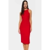 Bodycon Midi Elbise Şık Halter Yaka Nefes Alan Dokuma Kumaş Günlük ve Özel Günler İçin