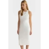 Bodycon Midi Elbise Şık Halter Yaka Nefes Alan Dokuma Kumaş Günlük ve Özel Günler İçin