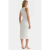 Bodycon Midi Elbise Şık Halter Yaka Nefes Alan Dokuma Kumaş Günlük ve Özel Günler İçin