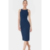 Bodycon Midi Elbise Şık Halter Yaka Nefes Alan Dokuma Kumaş Günlük ve Özel Günler İçin