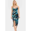 Bodycon Midi Elbise Tül Örme V Yaka Yazlık Soyut Desen Rahat Ve Şık Mükemmel Uyum