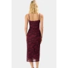 Bodycon Midi Elbise Tül Örme V Yaka Yazlık Soyut Desen Rahat Ve Şık Mükemmel Uyum
