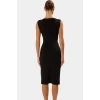 Bodycon Midi Elbise V Yaka Kemerli Scuba Krep Polyester Günlük Uzun Ömürlü Modern Stil