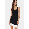 Bodycon Mini Elbise Kare Yaka Polyester Elastan Yazlık Kısa Seçkin Malzeme Profesyonel Görünüm