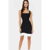 Bodycon Mini Elbise Kare Yaka Polyester Elastan Yazlık Kısa Seçkin Malzeme Profesyonel Görünüm