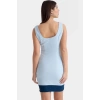 Bodycon Mini Elbise Kare Yaka Polyester Elastan Yazlık Kısa Seçkin Malzeme Profesyonel Görünüm