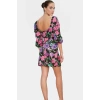 Bodycon Mini Elbise Polyester Queen Crep Dokuma Truvakar Kol Kemerli Profesyonel Görünüm