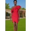 Bodycon Tek Omuzlu Mini Elbise Polyester Elastan Yazlık Şıklık Dayanıklı Malzeme Şık Görünüm