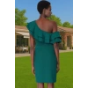 Bodycon Tek Omuzlu Mini Elbise Polyester Elastan Yazlık Şıklık Dayanıklı Malzeme Şık Görünüm
