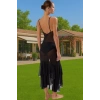 Bodycon V Yaka Maxi Plaj Elbisesi Örme Mesh Kumaş Yazlık Özenle Seçilmiş Yüksek Kalite Özel Tasarım