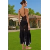 Bodycon V Yaka Maxi Plaj Elbisesi Örme Mesh Kumaş Yazlık Özenle Seçilmiş Yüksek Kalite Özel Tasarım