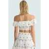 Brode Kumaş Kolsuz Fitted Crop Bluz Yazlık Günlük Stil Dayanıklı Malzeme Kullanım İçin