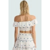 Brode Kumaş Kolsuz Fitted Crop Bluz Yazlık Günlük Stil Dayanıklı Malzeme Kullanım İçin