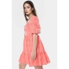 Brode Mini Elbise Skater Kalıp Balon Kollu Pamuklu Kumaş Seçkin Malzeme Modern Stil