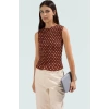 Bürümcük Örme Bluz Bisiklet Yaka Çok Polyester Yazlık Giyim Profesyonel Görünüm