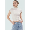 Büzgülü Detaylı Örme Bluz Yazın Rahatlığı ve Şıklığı Profesyonel Görünüm Modern Stil