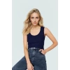 Büzgülü Sırt Detaylı Kolsuz Örme Bluz Yazlık Casual Özel Tasarım