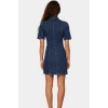 Care Koleksiyonu Mini Denim Elbise Gömlek Yaka Fermuarlı Bodycon 88cm Şık Görünüm Uzun Ömürlü