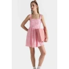 Casual Mini Elbise Nefes Alan Dokuma Kumaşlı Rahat Premium Kalite Trend Tasarım