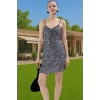 Çiçek Desenli A Kesim Mini Elbise Viskoz Yazlık Günlük Elbise Rahat Kullanım Modern Stil