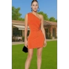 Çiçek Desenli Tek Omuz Mini Elbise Örme Kumaş Yaz Mezuniyet Elbisesi Şık Görünüm Modern Stil
